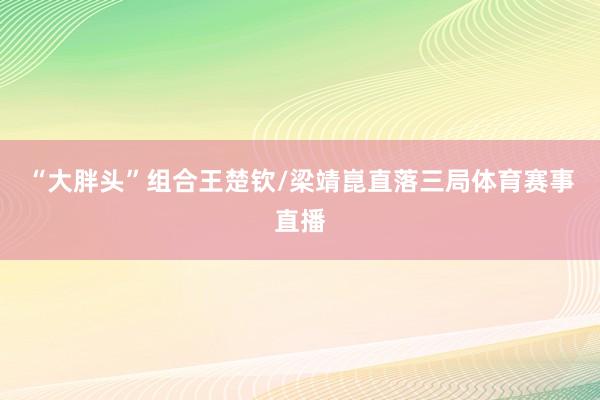 “大胖头”组合王楚钦/梁靖崑直落三局体育赛事直播